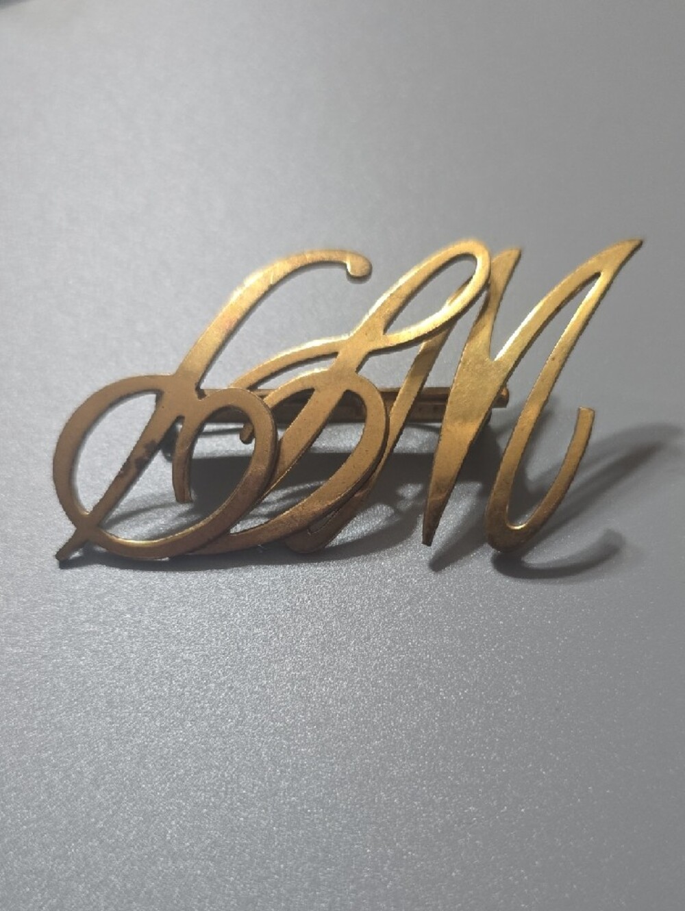 Vintage Costume Gold "MDR" Initial Monogram Brooch